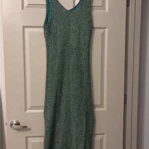 Versona Knit Sleeveless Maxi Dress in Teal Green